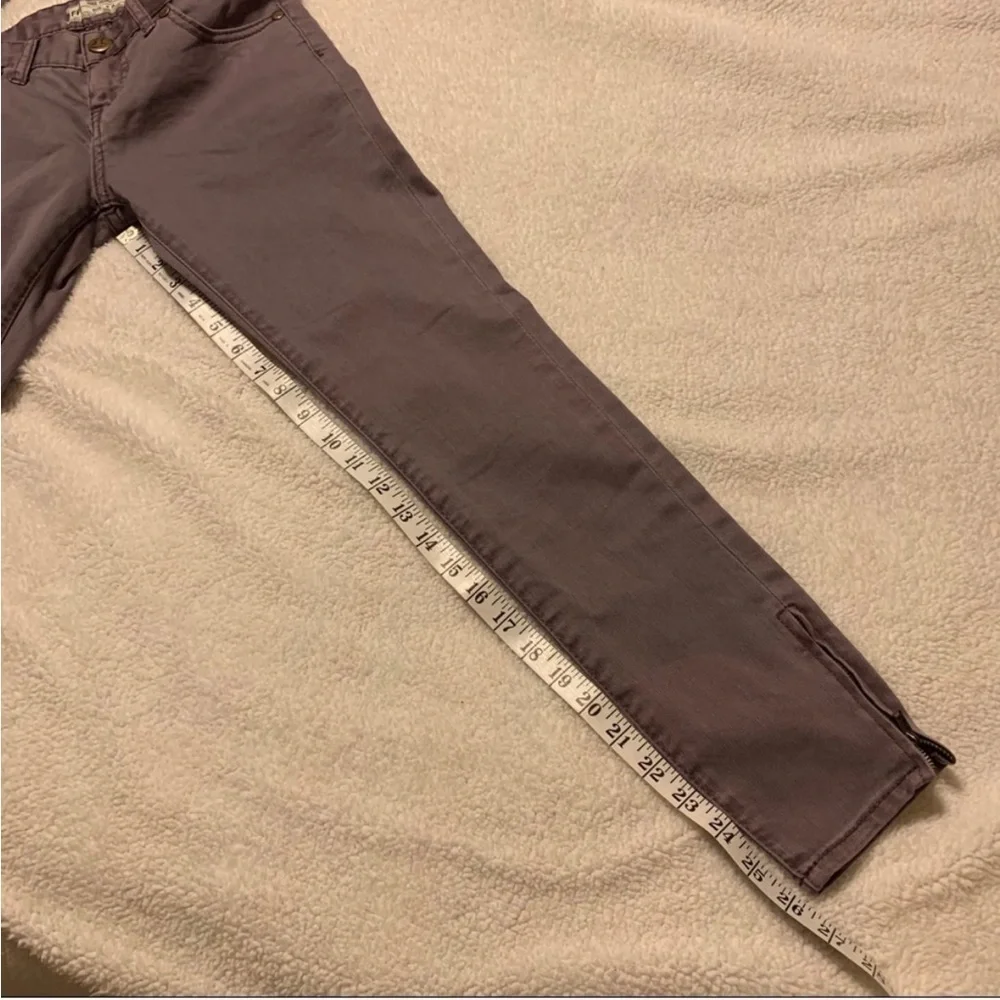 Free People Ankle Zip Skinny Jeans Dusty Purple